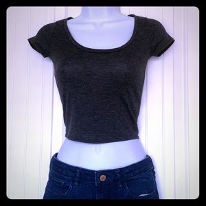 Super soft Hollister Crop Top Dark Grey XS